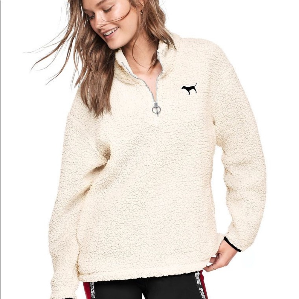 VS pink quarter zip